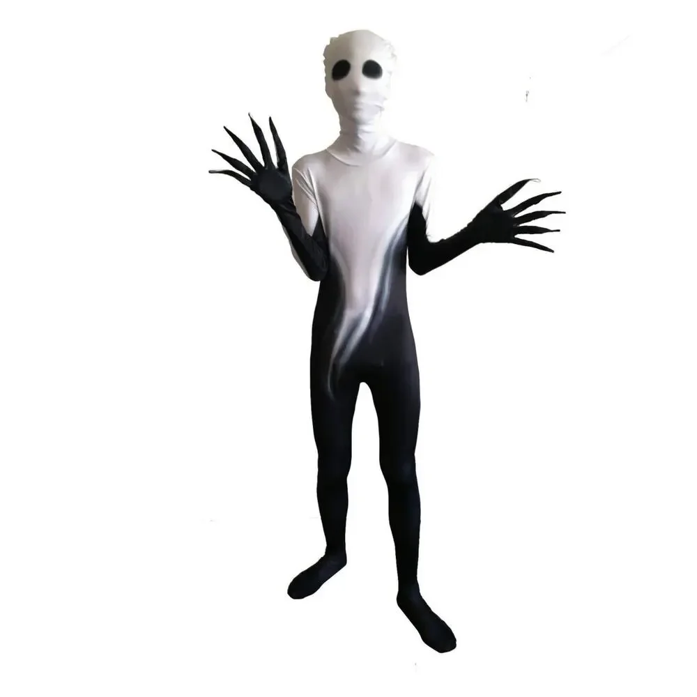 KIDS Creepy Scary Devil Ghost Demon Costume Cosplay GLOWS Jumpsuit L NEW IN BAG